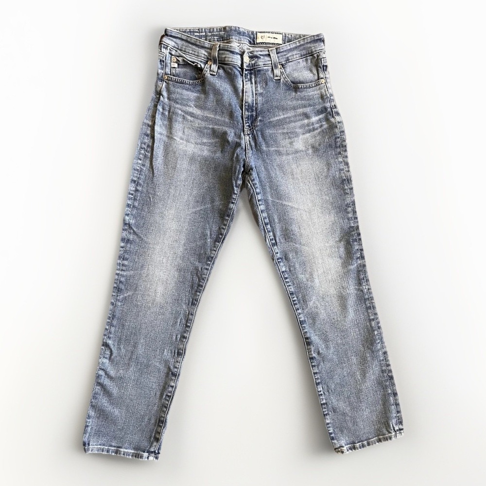 AG Adriano Goldschmied Jeans Womens 29R Blue Mari Crop High Rise Slim Straight